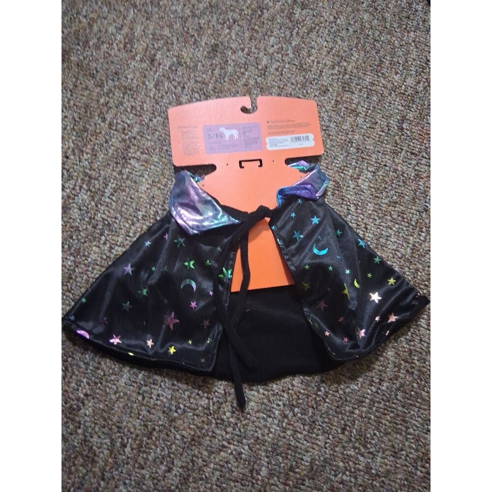 Boots & Barkley Halloween Pet Costume | Wizard Witch Celestial Cape Stars S/M
